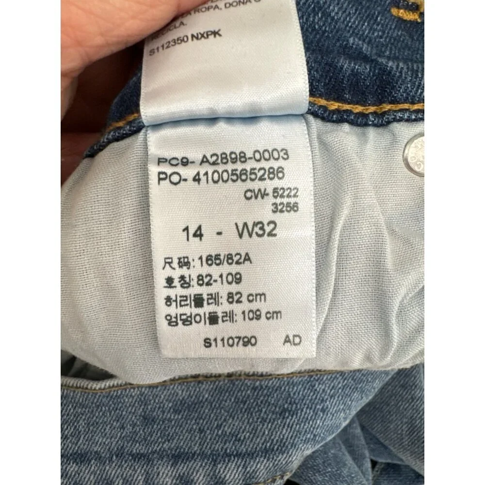 Levis Signature High Rise Loose Straight‎ leg Keans distressed sz 32 - Picture 12 of 12